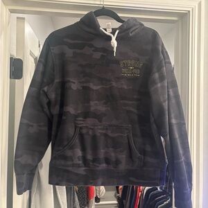 Strong and Well Fed Black Camouflage Hoodie